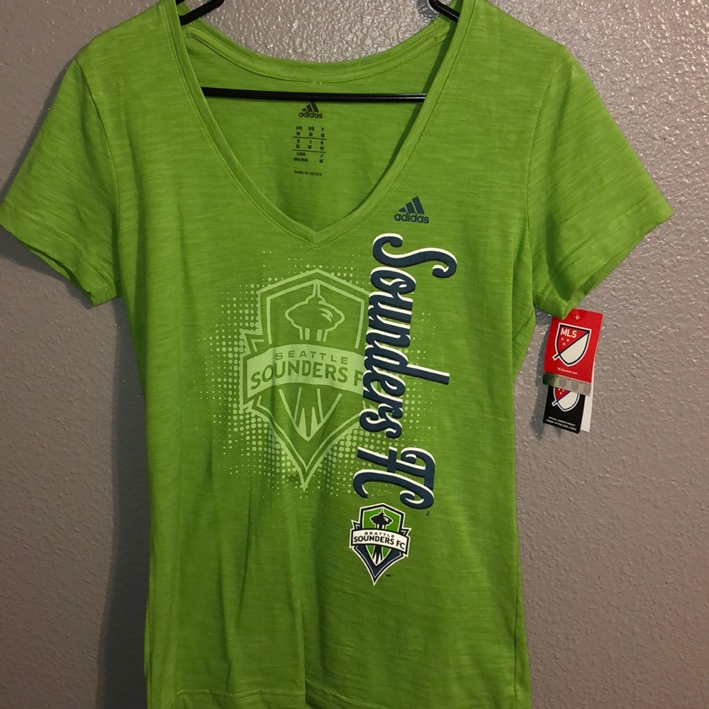 Adidas Green and Blue Women’s Sounders Tee